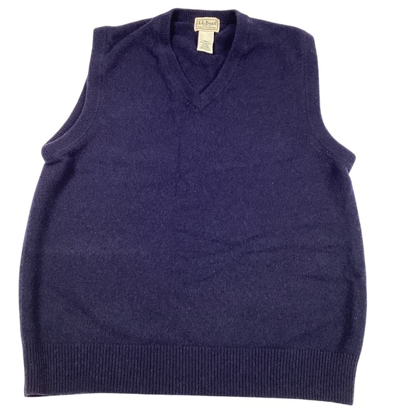 LL Bean Other - LL Bean Men's Lambswool V-Neck Sleeveless Sweater Vest‎ Navy Blue S-REG